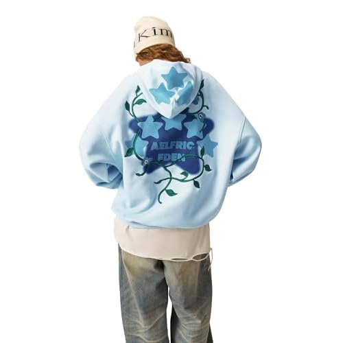 Aelfric Eden Floral Eden Star Pullover Hoodie Embroidery Graphic Hoodies Y2K Oversized Hooded Sweatshirt