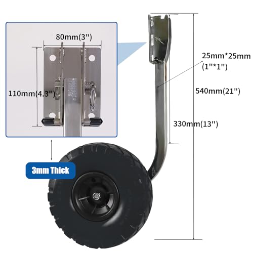 BRIS Stainless Steel Boat Transom Launching Wheel for Inflatable Boat