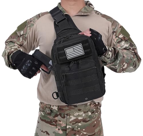 HPDF Small Tactical Military Backpack Sling Crossbody Holster Bag For Men CCW Sling Bag 10L
