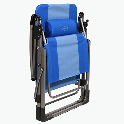 Kamp-Rite Outdoor Folding Reclining Zero Gravity Beach Lawn Chair w/Headrest Pillow, for Camping, Tailgating, & Sports, 30...