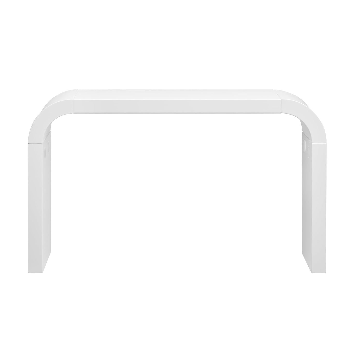 BSYEIO 52" Curved Console Table for Entryway Modern Long and Narrow Foyer Table Behind Couch for Corridor Living Room Wood (White)