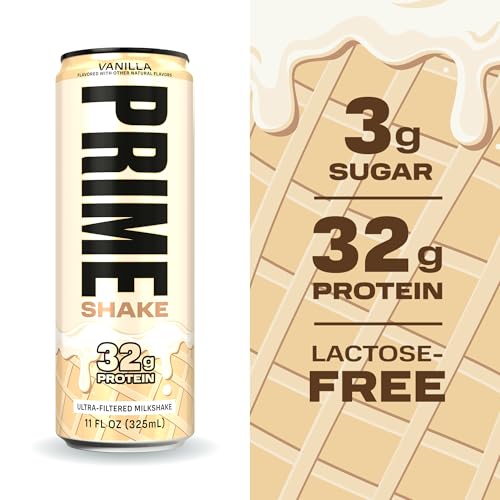 PRIME Protein Shake, Vanilla, 32g Protein for Muscle Support & Recovery, Ultra-Filtered Milk, Lactose Free, Low Sugar, Low...