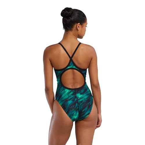 TYR Women's Durafast Elite Diamondfit Swimsuit, Green/Soren, 30