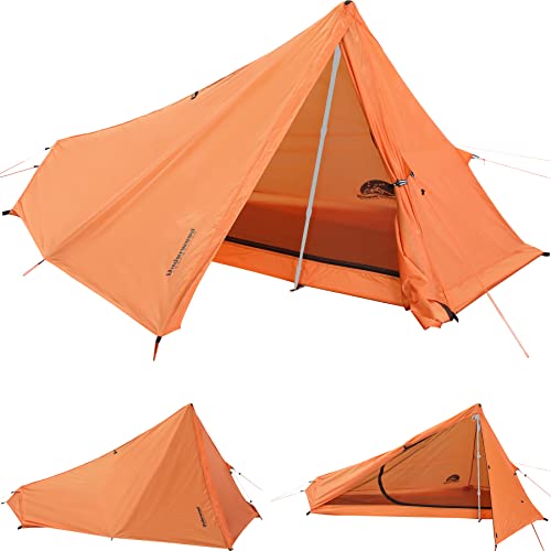 1 Person Trekking Pole Tent for Backpacking - Ultralight Backpacking Tent, Waterproof Hiking Tent for Camping, Lightweight...