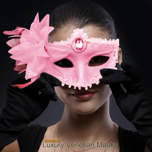 MYMENU Masquerade Mask for Women Venetian Masks for Halloween Costume Cosplay Party Prom Ball