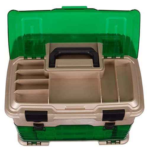 Flambeau Outdoors T5 Multiloader Tackle Box, Fishing Organizer with Tuff Tainer Boxes Included, Green/Gold