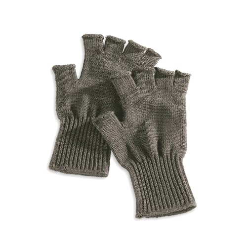 M MCGUIRE GEAR GI Wool Fingerless Gloves, Half Finger Outdoor Tactical Glove Insert - Ski Glove Insert Made in USA