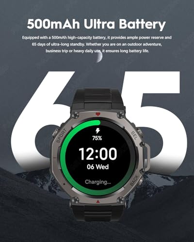 paazomu GPS Smartwatch – 50M Waterproof Outdoor Sports Watch with AMOLED Display, Heart Rate Monitor, 170+ Sports Modes, C...