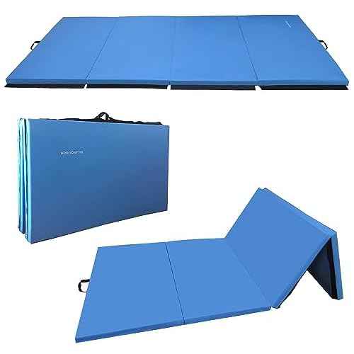 Fitvids All Purpose 4'x8'x2" Extra Thick High Density Anti Tear Gymnastics Gym Folding Exercise Aerobics Mats, Multiple Colors Available