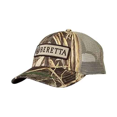 Beretta Men's Patch Trucker Cotton-Twill Mesh-Back Shooting Outdoor Casual Hat Trident Logo Patch