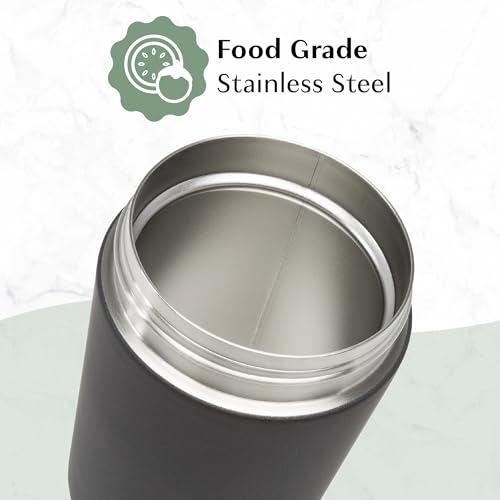 Goodful Stainless Steel Food Jar, Double Wall Vacuum Sealed Insulated Food Storage Container with Carry Handle Lid, 16-Oun...