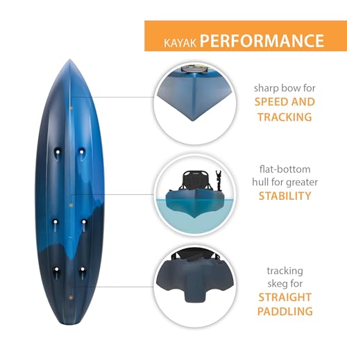 Lifetime Enclave Angler Fishing Kayak, 10.3 Ft, Adjustable Seat, Rod Holders, Blue