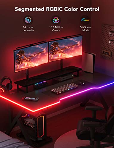 Govee RGBIC Gaming Lights, 10ft Neon Rope Lights Soft Lighting for Gaming Desks, LED Strip Lights Syncing with Razer Chrom...