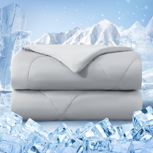 bedsmile Cooling Comforter Queen Size, Double-Sided Cold Tech Fabric Quilted Bed Comforters Cooling Blanket for Hot Sleepe...