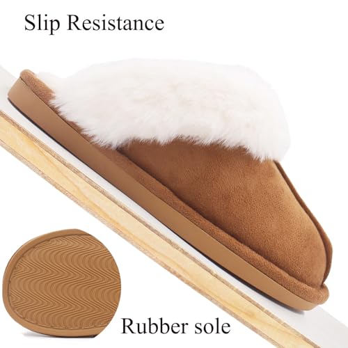 Womens Slippers Soft Plush Warm House Shoes Anti-Slip Fluffy Fur Indoor/Outdoor Slippers