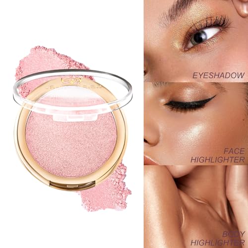 YOUNG VISION Pressed Powder Highlighter, Baked Natural Glow Contour Powder & Face Highlighter, Cruelty-Free, Shimmer Highl...