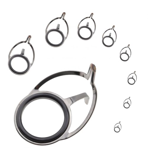 8pcs Fishing Rod Guide Repair Kit, Spinning Fishing Rod Guide Replacement, Tip Repair Tool Kit