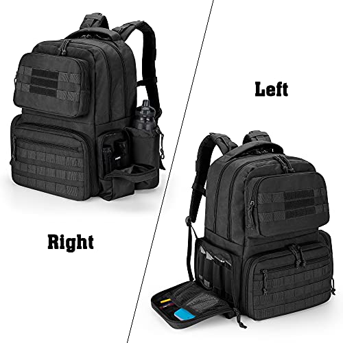 DSLEAF Tactical Pistol Backpack with 6 Pistol Cases, Gun Range Backpack with 10x Magazine Slots for Shooting and Hunting