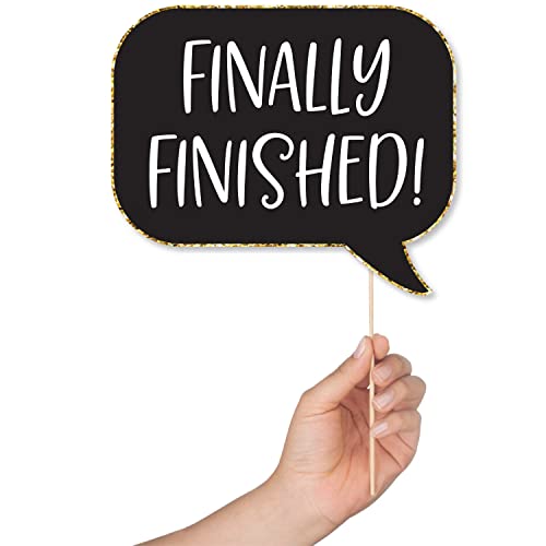 Graduation Photo Booth Props - 41-pc Photobooth Kit with 8 x 10-Inch Sign, 60 Adhesive Pads, 45 Sticks - Graduation Props...