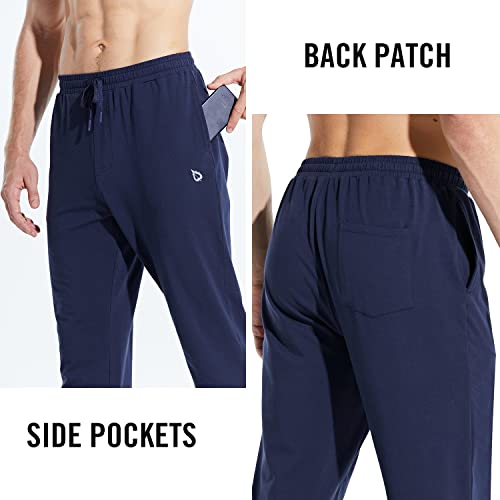 baleaf Men's 27" Cotton Sweatpants Sports Running Hiking Joggers Pants Lightweight Lounge Pocketed Pajamas 7/8 Length