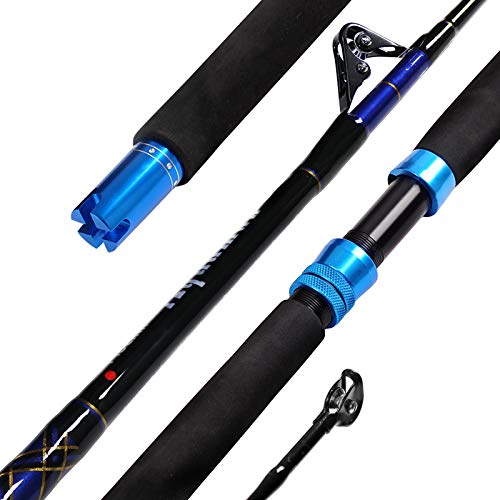 Fiblink 1-Piece Saltwater Offshore Trolling Rod Conventional Boat Rod Carbon Fishing Pole(6 Feet, 30-50 lb/50-80 lb/80-120...