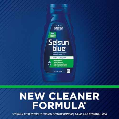 Selsun Blue Moisturizing Antidandruff Shampoo, Maximum Strength Scalp Treatment With Selenium Sulfide, 11 fl. oz.