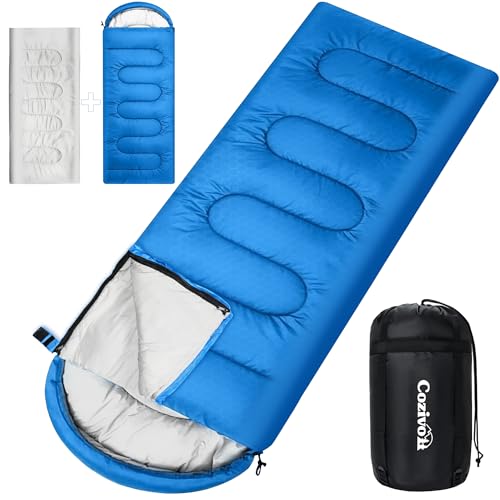 2-in-1 Detachable Sleeping Bag,Waterproof 4-Season Adult Sleeping Bags w/Removable Cotton Liner – Converts to 2 Lightweigh...