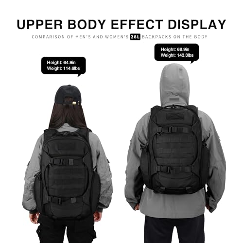 Mardingtop 28L Tactical Backpack for Men with Molle Pouch Tool Utility Pouch Bag