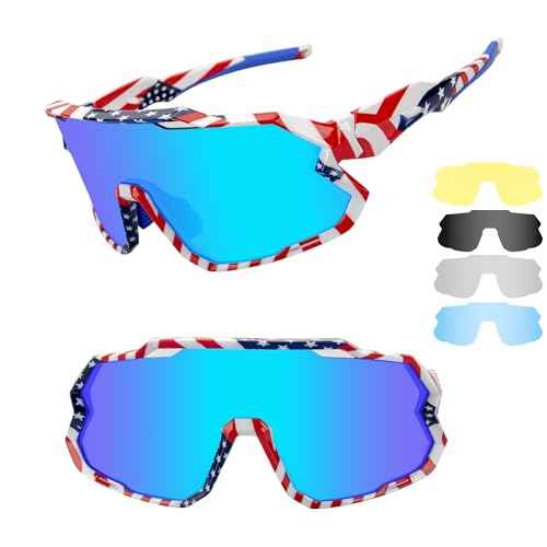 Vipers Polarized Sports Sunglasses for Men & Women with 4 Lenses UV400, Lightweight, Cycling Glasses for Running Fishing Bike