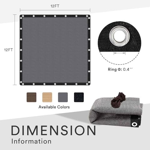 VICLLAX 90% Shade Fabric Sun Shade Cloth with Reinforced Grommets, Outdoor Sun Screen Fabric for Outdoor Patio Garden Perg...