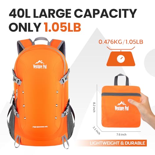 Venture Pal 40L Lightweight Packable Travel Hiking Backpack Daypack