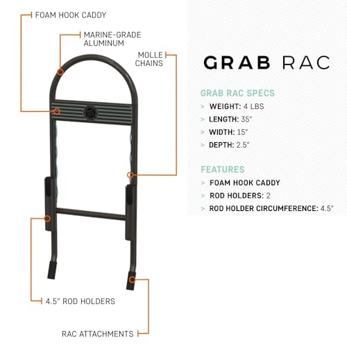 BOTE Grab Rac Aluminum Rack Attachment Rod Holder Compatible Receiver Products Rover Micro Skiff Kayaks Stand Up Paddle Bo...