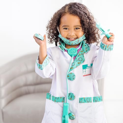 Melissa & Doug Doctor Costume Dress-Up Set for Kids (8-Piece) – Pretend Play Outfit with Stethoscope, Coat & Accessories –...