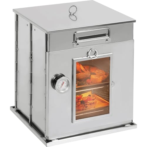 Lineslife Foldable Camping Oven with 2 Tier Grill, Portable 304 Stainless Steel Camping Stove with Thermometer for Use wit...