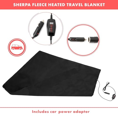 VaygWay Sherpa Fleece Travel Blanket – Comfortable Blanket for Car -Premium Quality Grey Fuzzy Soft Plush Warm 59" x 43” H...