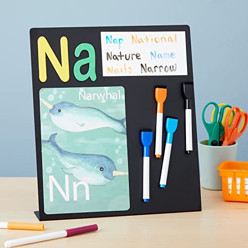 Juvale Magnet Board - Black, 12.6 x 11 x 2.6 in - Standing Magnetic Board for Desk & Wall - Magnetic Display for Memos, Ph...