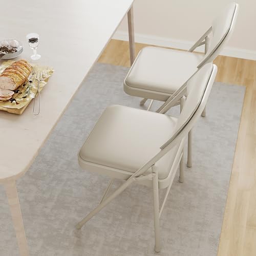 IDEALHOUSE Folding Portable Card Table and Foldable Chair Set of 5,PU Upholstered Foldable Chairs and Table with Metal Fra...