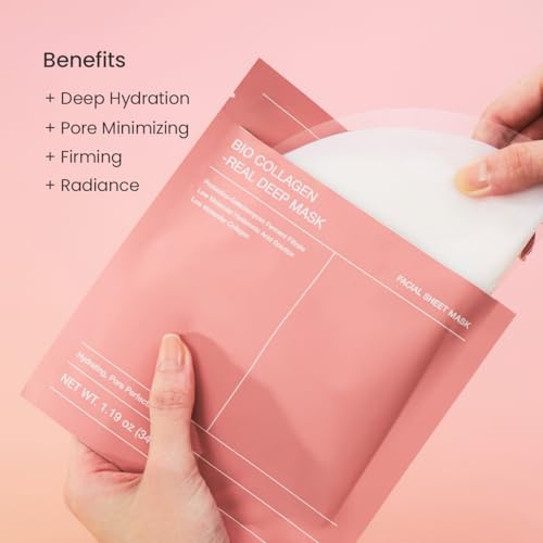 BIODANCE Bio-Collagen Real Deep Mask, Hydrating Overnight Hydrogel Mask, Pore Minimizing, Elasticity, Plumping Improvemen...