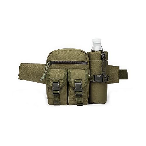 Piscorush Tactical Waist Pack with Water Bottle Holder Versatile and Waterproof Military Fanny Pack Utility Belt for Outdo...
