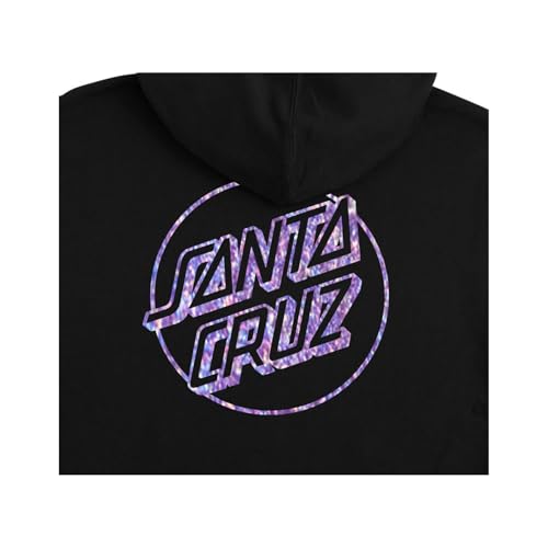 SANTA CRUZ Opus Dot P/O Hooded Relaxed Sweatshirt Black w/Diamond Foil Lg Womens