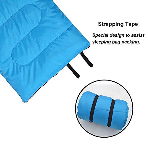 Desert & Fox Cotton Flannel Sleeping Bags with Pillow, 4 Season Warm & Cold Weather Envelope Compression Sack, Lightweight...