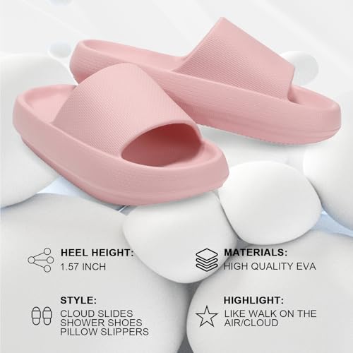 Cloud Slides for Women Pillow Sandals Extremely Soft Indoor and Outdoor Comfy Cloud Slippers Ultra Cushioned Thick Sole