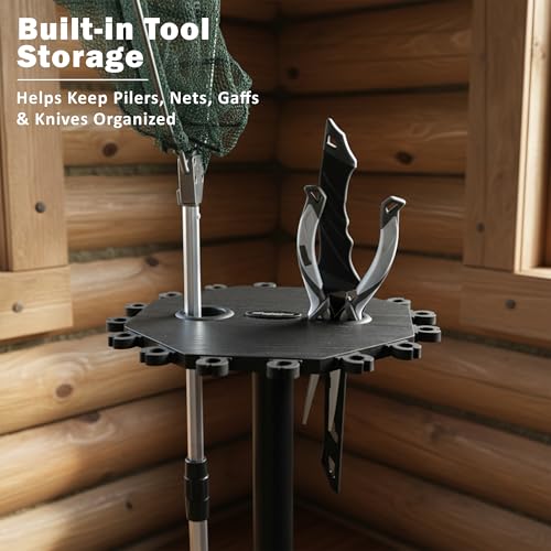Rush Creek Creations | Rod Holder for 16 Fishing Poles, Garage Organization and Storage, for Reels, Gear, Accessories, Tac...