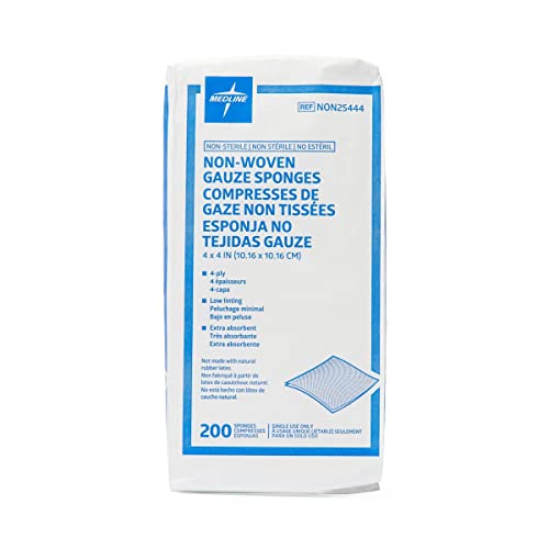 Medline - NON25444 Avant Gauze, Non-Woven and Non-Sterile Sponges, 4 X 4 Inch, 200 Count