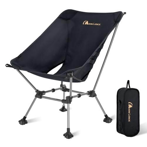 MOON LENCE Portable Camping Chair Plus Size, Folding Backpacking Beach Chair with Groundgrip Feet, Upgraded Comfort & Siz...