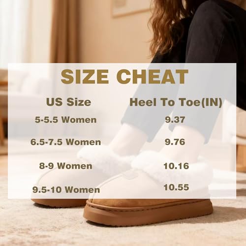 Cozy Slippers for Women Indoor and Outdoor Fuzzy House Shoes with Memory Foam Anti-Skid Sole Suitable for Women Mom Ladies