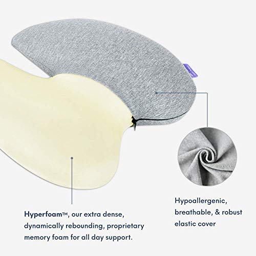 C CUSHION LAB Extra Dense Lumbar Pillow - Patented Ergonomic Multi-Region Firm Back Support for Lower Back Pain Relief - L...