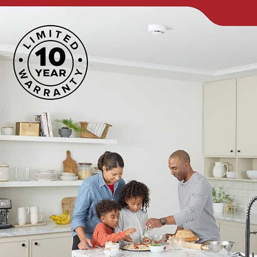 Kidde Smoke Detector, 10-Year Battery Powered, Voice Alerts, LED Warning Light Indicators, 20SD10-V