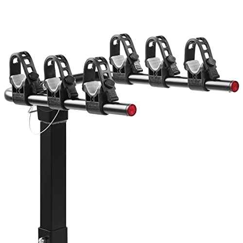 Retrospec Lenox 2-5 - Bike Hitch Rack for Cars, Trucks, SUVs with 2¡± Hitch | Foldable Steel Frame with Anti-Rattle Adapter, Tie Down Cradles and Straps - Fits Most Frames
