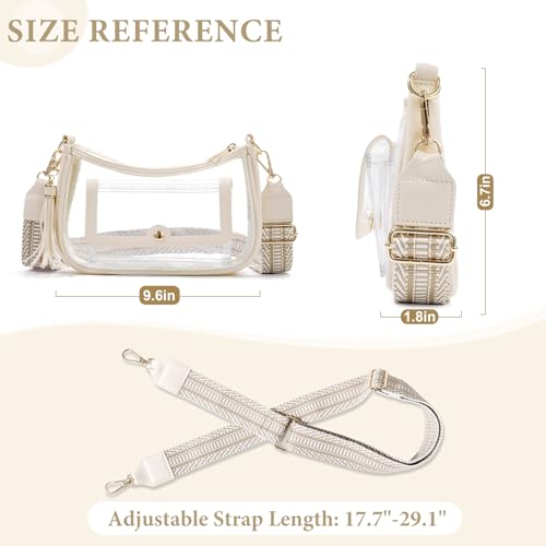 XYWstore Clear Bag for Stadium Events, Clear Purses for Women, Crossbody Stadium Approved